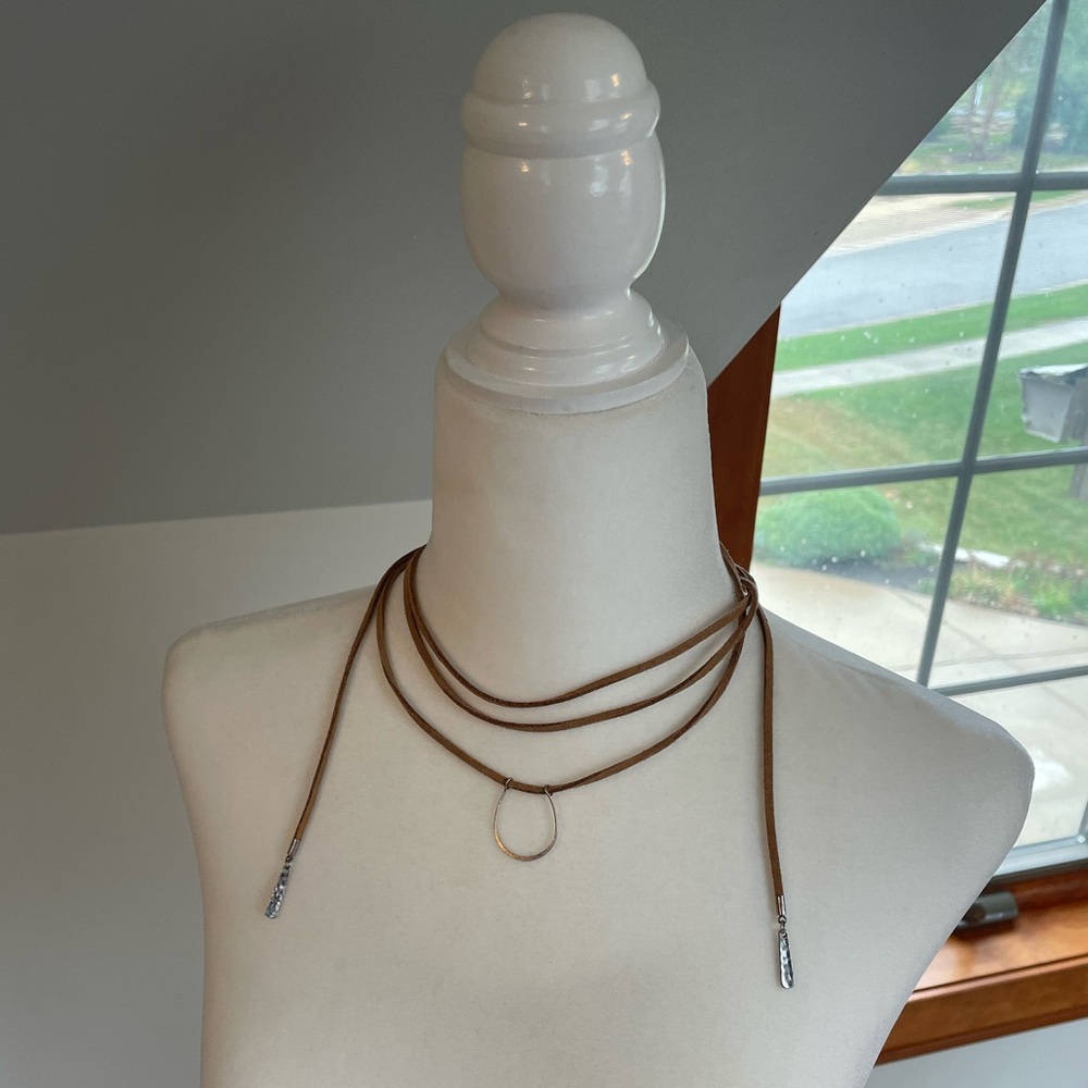 Suede wrap necklace